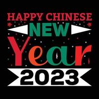 conception de t-shirt joyeux nouvel an chinois 2023 vecteur