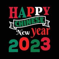 conception de t-shirt joyeux nouvel an chinois 2023 vecteur