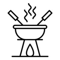 icône de ligne de fondue vecteur