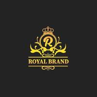 modèle de logo de cercle de luxe héraldique floral en vecteur pour restaurant, royauté, boutique, café, hôtel, bijoux, mode et autre illustration vectorielle pro vecteur
