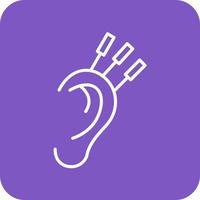ligne de thérapie de l'oreille icônes d'arrière-plan de coin rond vecteur