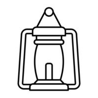 icône de ligne de lanterne vecteur