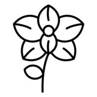 icône de ligne d'orchidée vecteur