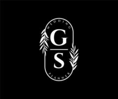 gs initiales lettre collection de logos de monogramme de mariage, modèles minimalistes et floraux modernes dessinés à la main pour cartes d'invitation, réservez la date, identité élégante pour restaurant, boutique, café en image vectorielle vecteur