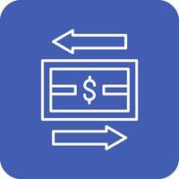 ligne de transaction icônes d'arrière-plan de coin rond vecteur