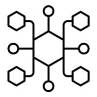 icône de ligne de molécules vecteur