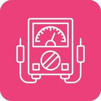 ligne de voltmètre icônes d'arrière-plan de coin rond vecteur