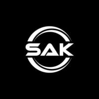création de logo de lettre sak en illustration. logo vectoriel, dessins de calligraphie pour logo, affiche, invitation, etc. vecteur