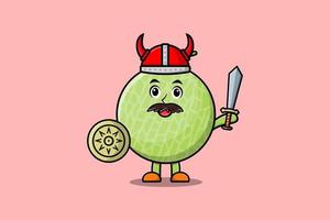 personnage de dessin animé mignon melon pirate viking vecteur