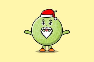 mignon, dessin animé, mascotte, melon, père noël, caractère vecteur