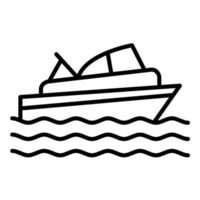 icône de ligne de course de bateau à moteur vecteur