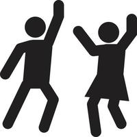 icône de danse homme et femme sur fond blanc. signe de couple dansant. style plat. vecteur