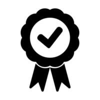 icône certifiée approuvée sur fond blanc. vecteur