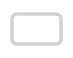 cadre de corde rectangle pour photo ou image dans un style yacht rétro. élément de design de style maritime pour l'impression et la décoration