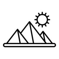 icône de la ligne des pyramides vecteur
