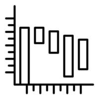 icône de ligne graphique cascade vecteur