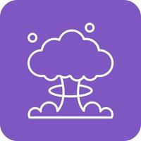 ligne d'explosion nucléaire icônes d'arrière-plan de coin rond vecteur