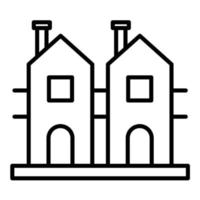 icône de ligne de maison hollandaise vecteur