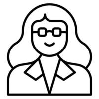 icône de ligne féminine enseignant vecteur