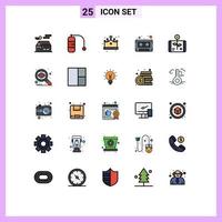 pack d'icônes vectorielles stock de 25 signes et symboles de ligne pour les éléments de conception vectoriels modifiables de cassette audio de bande de mode d'investissement vecteur