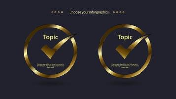deux symboles de contrôle corrects au centre de l'infographie du cercle, infographie des cercles vérifiant la conception vectorielle de l'icône droite. vecteur