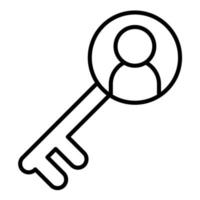 icône de ligne de comptes clés vecteur