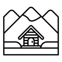 icône de ligne de paysage de cabine vecteur