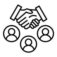 icône de ligne de partenariat vecteur