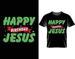 joyeux anniversaire jésus conception de t-shirt de noël vecteur