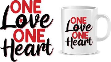 un amour un coeur vecteur de conception de tasse saint valentin