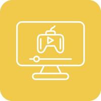 ligne de streaming de jeu icônes d'arrière-plan de coin rond vecteur