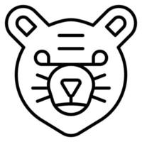 icône de ligne d'ours vecteur