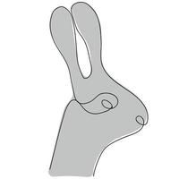 lapin dessiné en une seule ligne. isolé sur fond blanc. illustration vectorielle. tracer une ligne continue. lièvre sur fond blanc isolé. style de ligne. vecteur