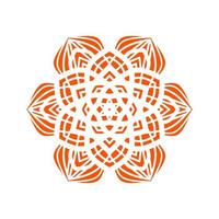 illustration vectorielle de mandala orange ornemental. fleurs de mandala ornementales vecteur