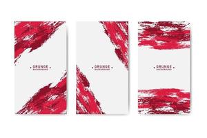 collection de bannières grunge abstraites rouges pour les publications et les histoires sur les réseaux sociaux vecteur