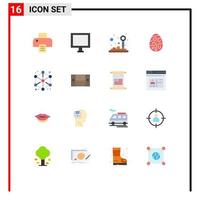 pack de 16 signes et symboles de couleurs plates modernes pour les supports d'impression Web tels que le jeu de cube de cube vacances pâques pack modifiable d'éléments de conception de vecteur créatif
