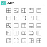 25 mise en page icon set vector background