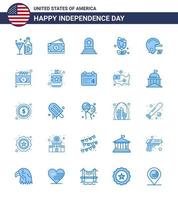 25 icônes créatives des états-unis signes d'indépendance modernes et symboles du 4 juillet des états-unis américains vecteur