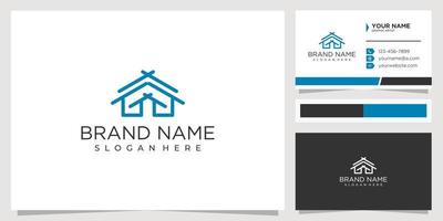 concept de design de logo immobilier ligne moderne vecteur