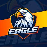 création de logo de mascotte à tête d'aigle pour les jeux de sport et d'esport vecteur