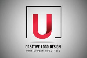 logo de lettre u dans l'icône de vecteur de couleur dégradé rouge. illustration créative du logo de la lettre u.