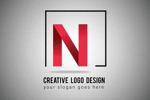 logo de lettre n dans l'icône de vecteur de couleur dégradé rouge. illustration créative du logo de la lettre n.
