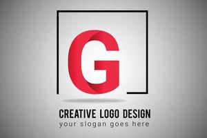 logo de lettre g dans l'icône de vecteur de couleur dégradé rouge. illustration créative du logo de la lettre g.
