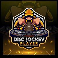 mascotte de disc-jockey. création de logo de sport électronique vecteur