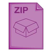 icône de fichier zip, style cartoon vecteur