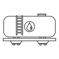icône de réservoir de carburant de chemin de fer, style de contour vecteur