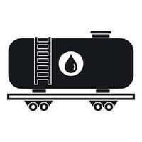 icône de réservoir de chemin de fer, style simple vecteur