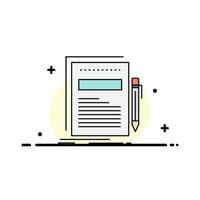 document d'affaires fichier papier présentation plat couleur icône vecteur