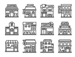 jeu d'icônes de ligne de café 5, illustration vectorielle vecteur