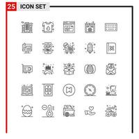 pack d'icônes vectorielles stock de 25 signes et symboles de ligne pour le code de programmation imprimer la page api éléments de conception vectoriels modifiables vecteur